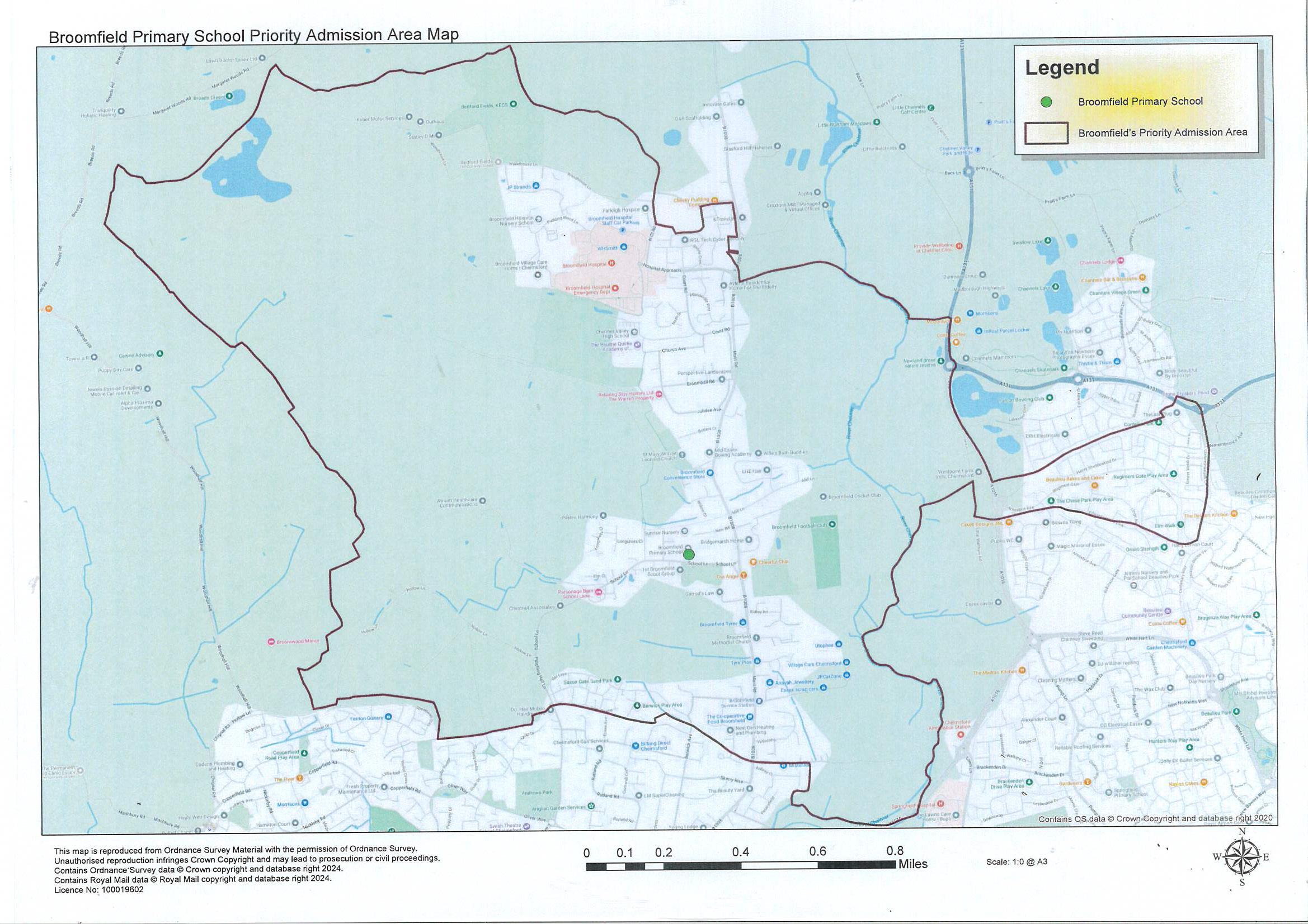 Map of catchment area